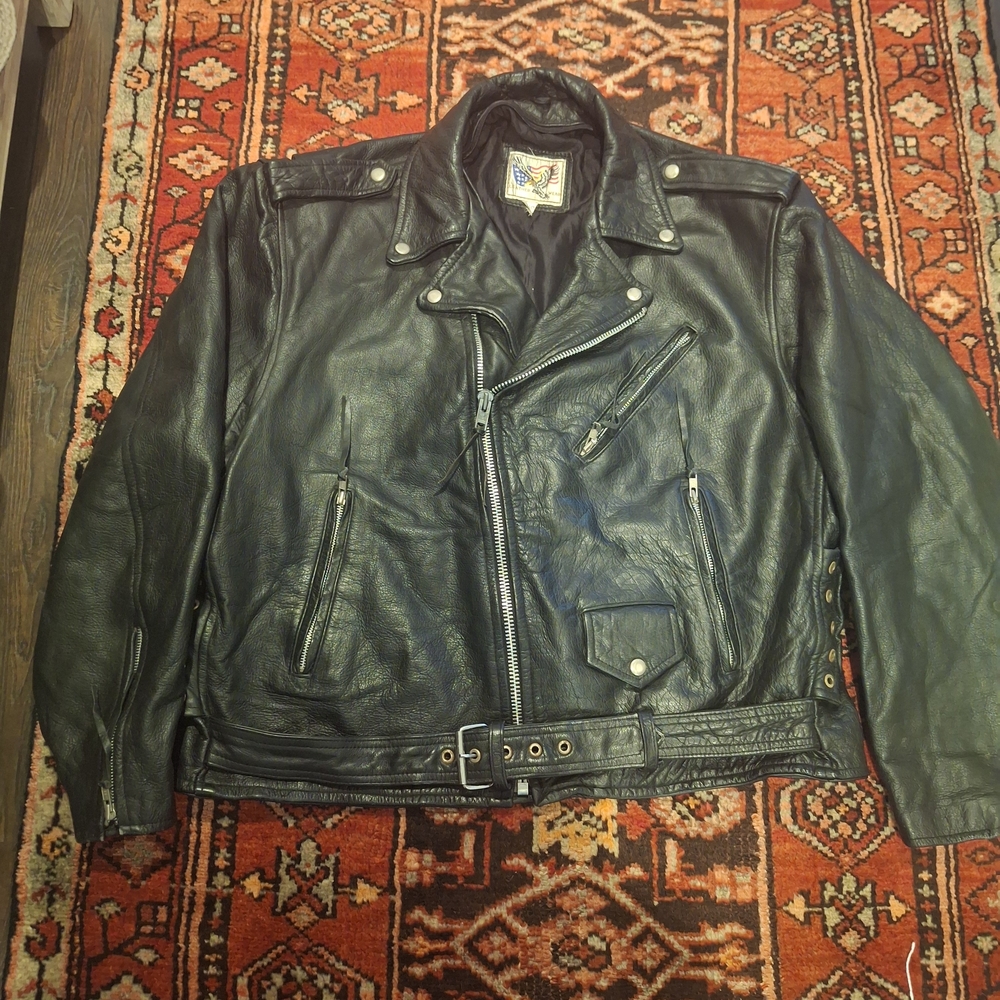 Black Leather Biker Jacket - Classic Motorcycle Style